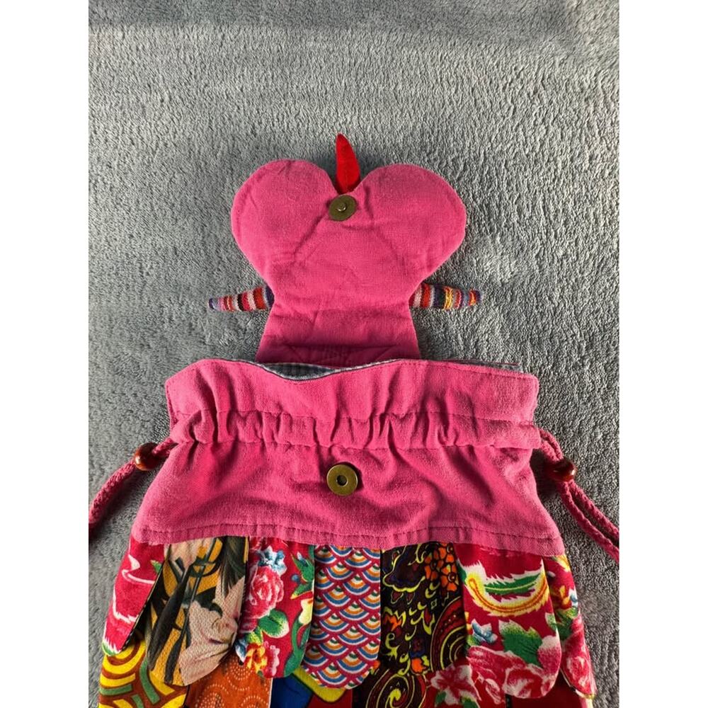 Handmade Patchwork Owl Drawstring Backpack - Picture 5 of 5
